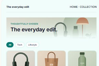 Wellness store theme preview with calm mint colors and rounded product cards